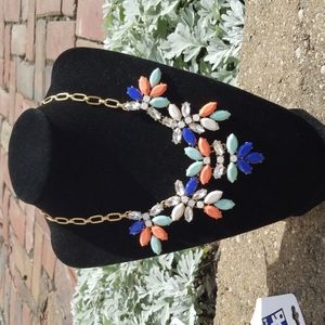 J Crew Multicolor Costume Jewelry Statement Necklace